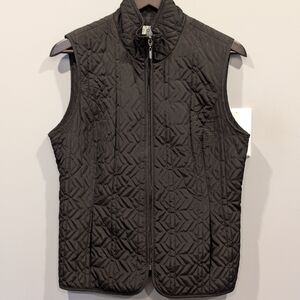 Cleo Black Quilted Sleeveless Vest Size M